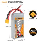 GNB GAONENG 6500 MAH 7,6 V 2S 70 C kabelgebundene XT60 HV LiHV LiPo-Akku-Softpack anpassbar RC-Autodrohne